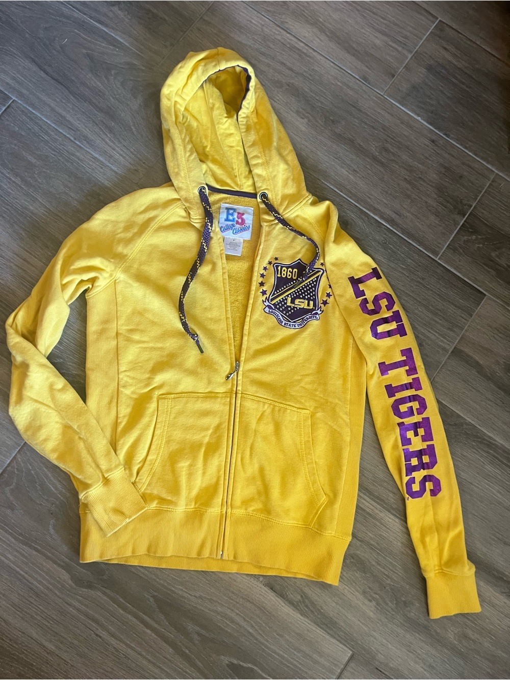 LSU Tigers Yellow Zip-Up Hoodie Utility Jacket
